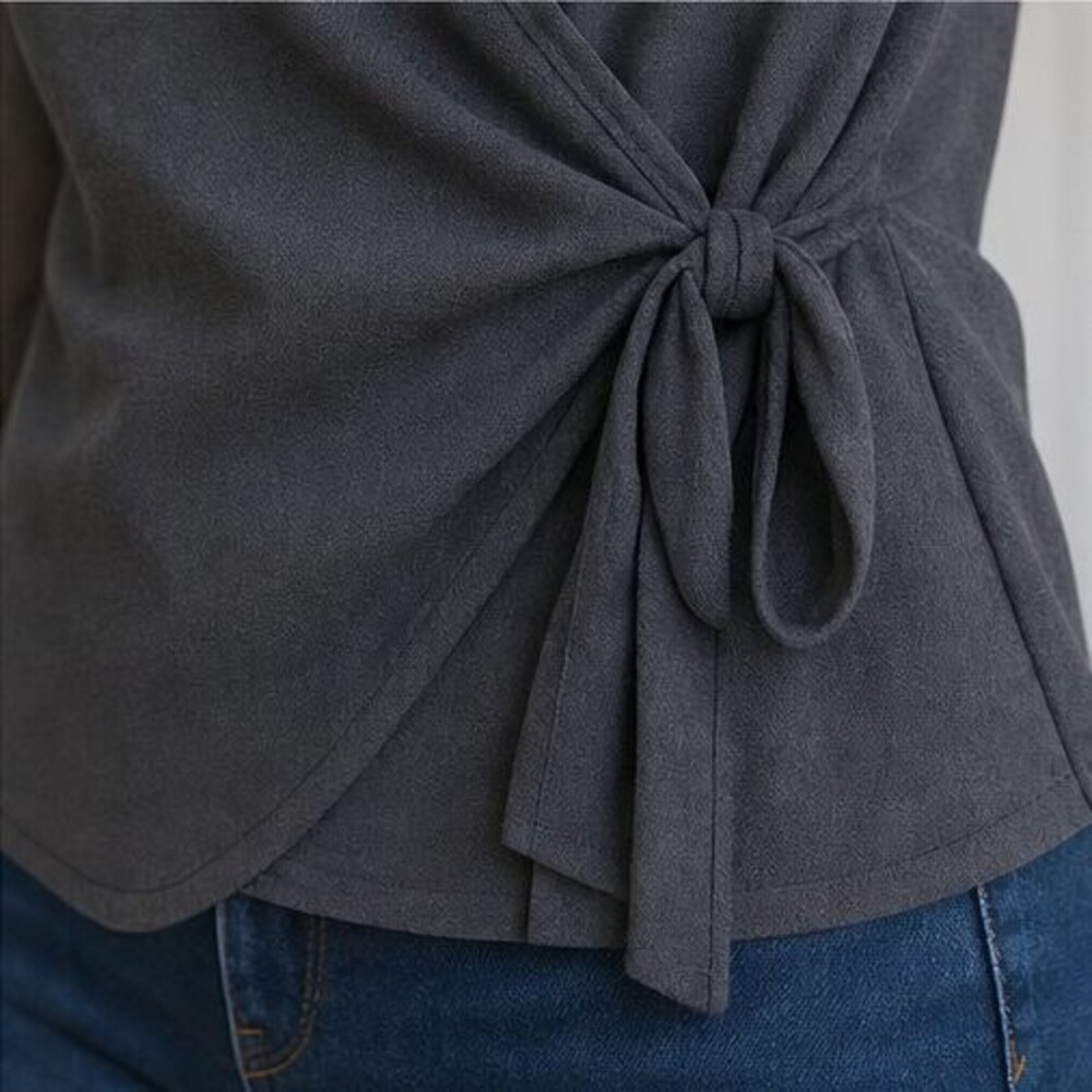 Charcoal V Neck Top - Picture 6 of 6